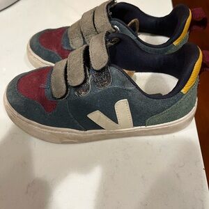 Kids Veja Multicolo Nautico Cyprus V-10 Suede Velcro Sneakers 12 Skater Casual